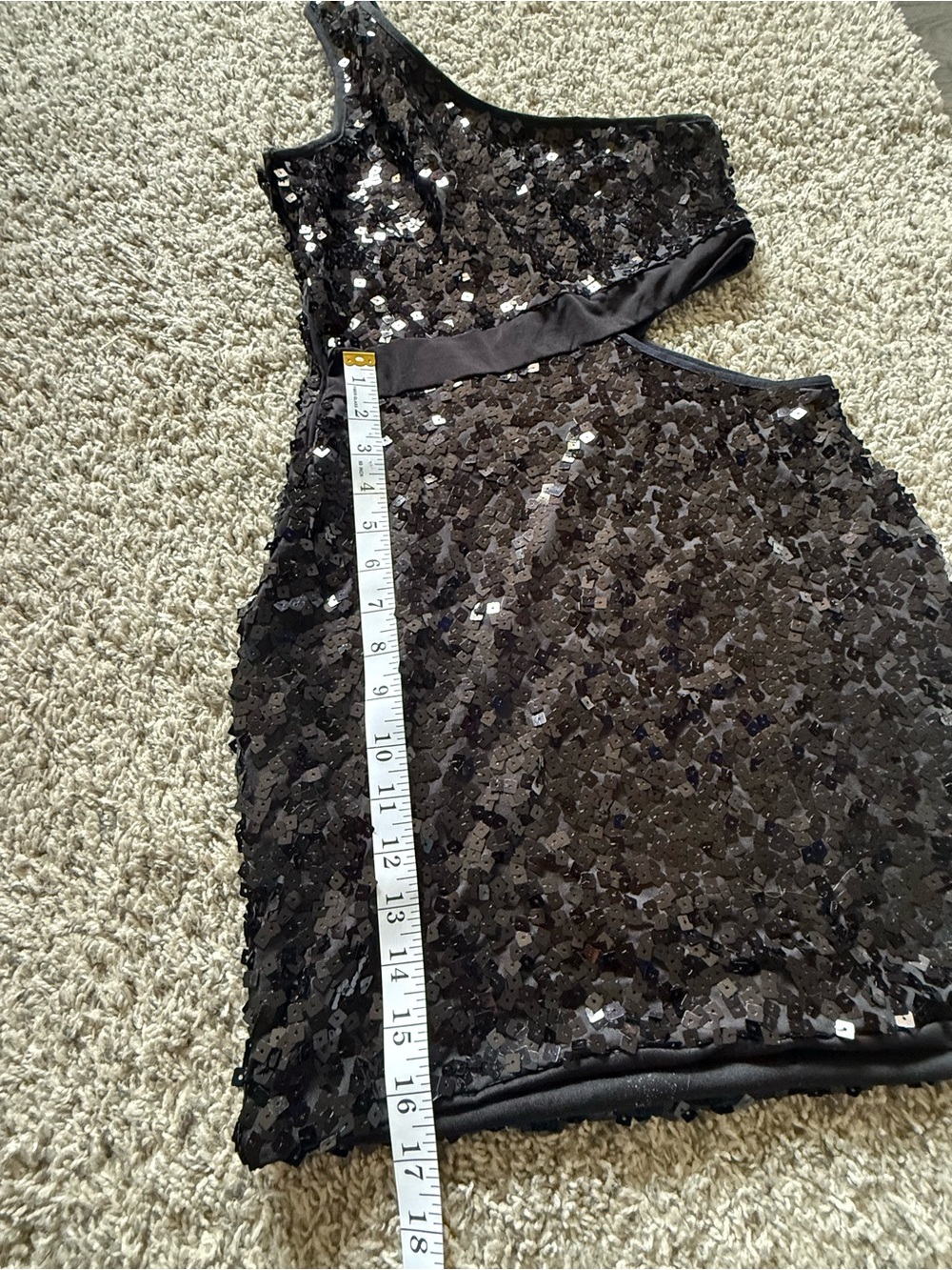 City Triangles Black Sequin One-Shoulder Dress